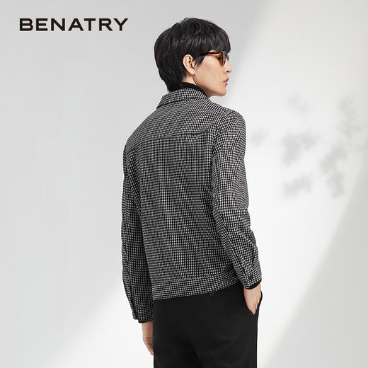 贝纳川黑白细格设计男士休闲夹克ECK300010402 商品图3