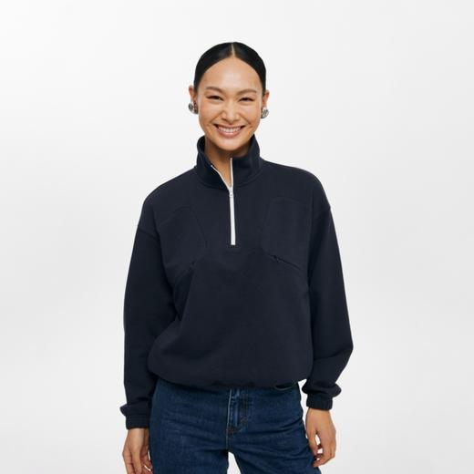 oneup索罗娜吸湿排汗撞色半拉链卫衣 商品图0