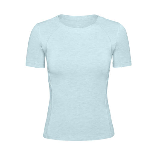 跃牌【倚窗听雨】系列 Athena lulu美丽诺羊毛圆领裸感紧身运动跑步短袖上衣T恤DA92 商品图1