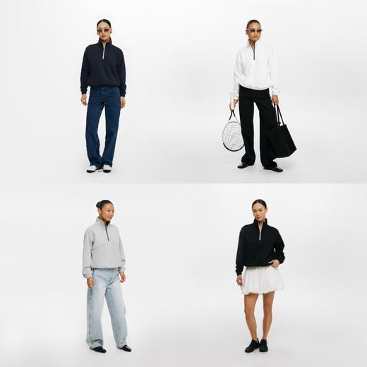 oneup索罗娜吸湿排汗撞色半拉链卫衣 商品图4