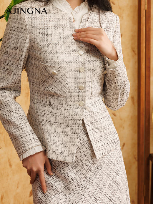 【商场同款】阿菁娜2025春季新款高阶细腻小香风上衣A30C107029 商品图4