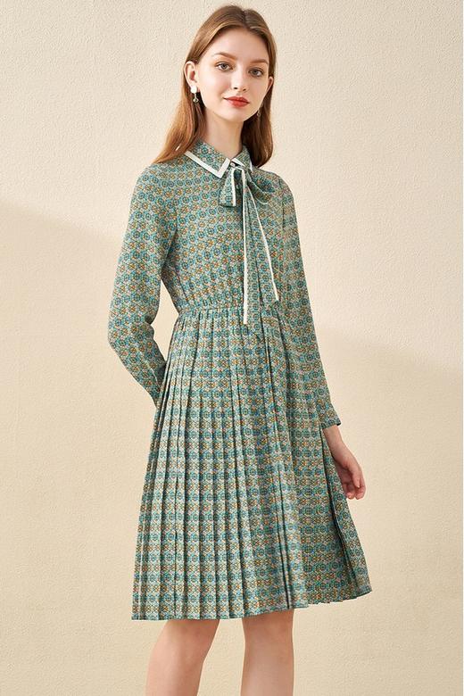 SENTUBILA尚都比拉 飘逸绑带压褶碎花连衣裙 11631 商品图1