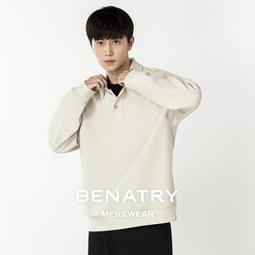 贝纳川时尚半开襟翻领男士休闲卫衣ECP324002