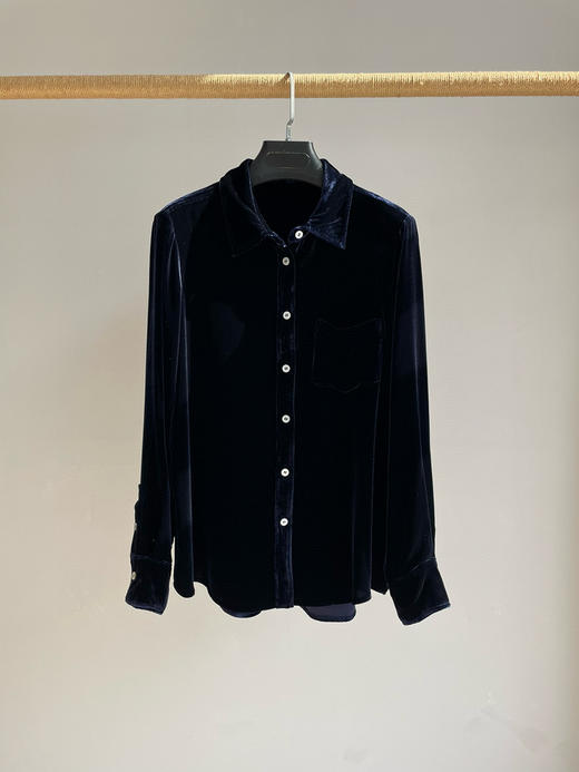 213-2 渠道货 TF老钱风 意大利进口 真丝天鹅绒 衬衫/阔腿长裤 恣意潇洒 商品图12