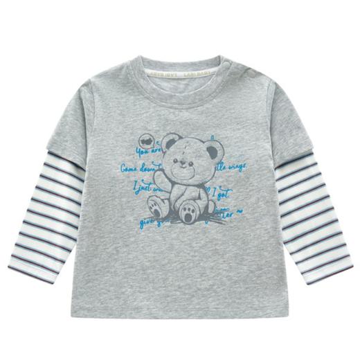 拉比-童衣类（春）I5自然假两件圆领衣咖啡色（PH) 商品图4