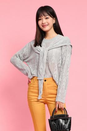 LNNNS 镂空透视休闲针织上衣 11692