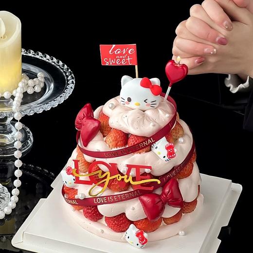 【214情人节】情侣纪念草莓塔hellokitty蛋糕 商品图0