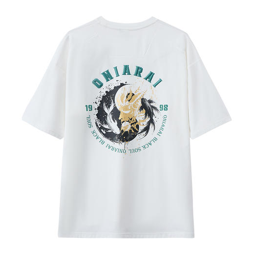 ONIARAI/鬼洗25春夏新品墨绘太极鱼零感速干宽松短T男款 B840267 商品图4