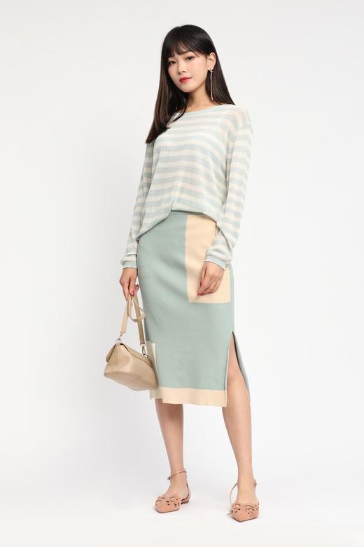 L.Fleuri 时尚针织条纹半裙套装 11687 商品图0