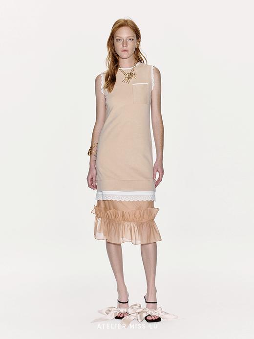 【黄昏漫步】蕾丝拼接直身背心连衣裙 商品图2