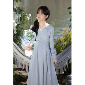 鹿向南「春日序曲」法式气质连衣裙2025新款女春季显瘦设计感裙子