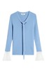 LILY 白色压褶袖口蓝色针织上衣 11610 商品缩略图4