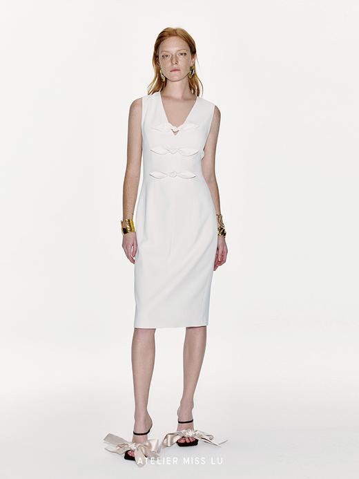 【最初的告白】兔耳蝴蝶结拼接收腰无袖连衣裙 商品图0