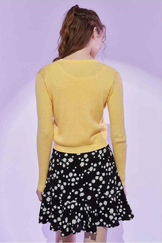 FIVE PLUS（5+） 黄色V领开衫针织背心套装 11595 商品图2