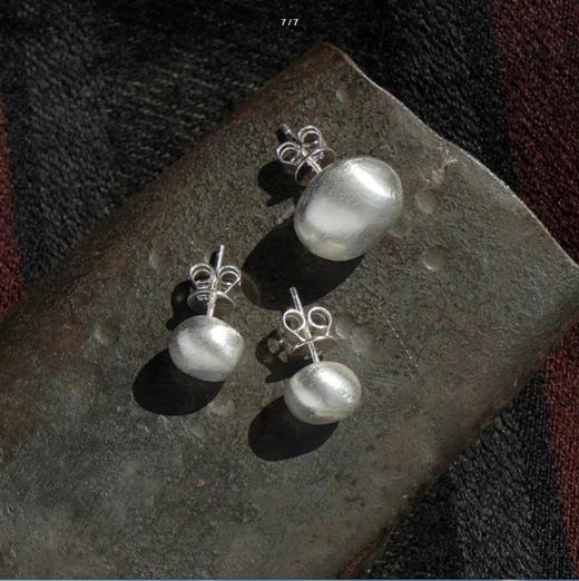 鎏金岁月！耳畔生辉！小号复古拉丝金球银球耳钉！ 商品图2