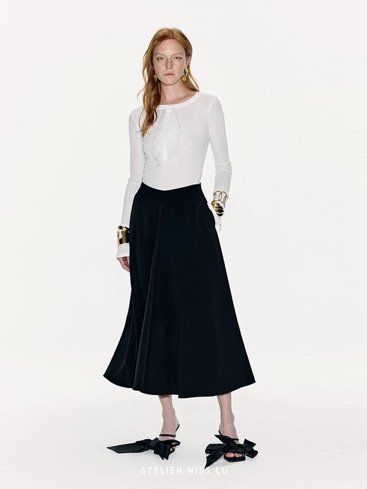 【梦中芭蕾】蕾丝飘逸装饰轻薄针织长袖上衣 商品图0