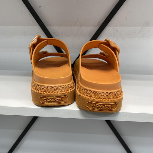 COACH/蔻驰 Lainey 女士可调节平底休闲一字拖厚底橡胶凉鞋 商品图3