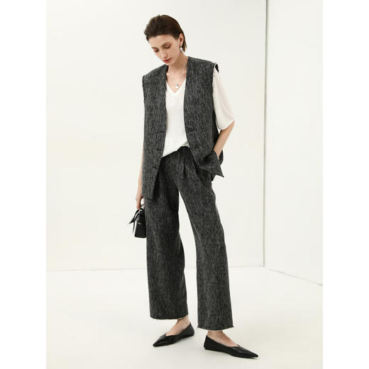 COCOBELLA雅痞风手逢装饰线九分西裤女利落直筒休闲裤PA3062 商品图2