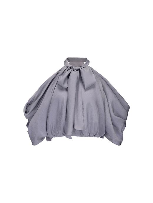 【普罗旺斯旧梦】垂荡露肩设计飘带醋酸上衣 商品图4