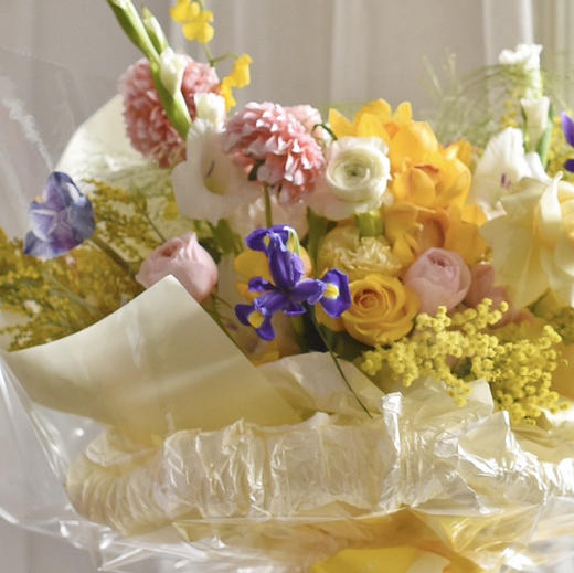 《和煦春风》大花蕙兰暖色系大花束 商品图5