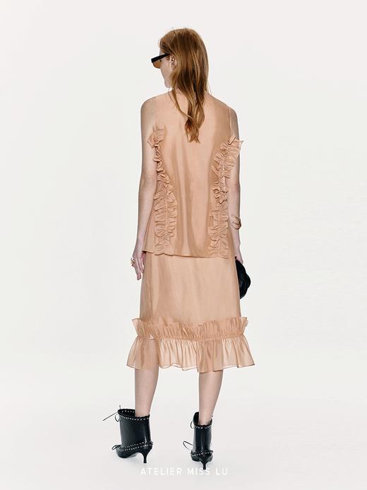 【橘子汽水】立体压褶花边设计透视上衣 商品图3