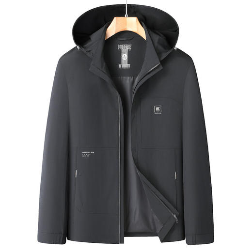 【可拆卸帽】【新款DSL】大依优型大码春季新款男加肥加大码时尚休闲连帽夹克外套胖子上衣男士 商品图3