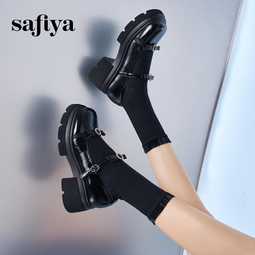 预售10天发|甜酷厚底蝴蝶结亮面一字带玛丽珍小皮鞋SFD1111020 商品图4