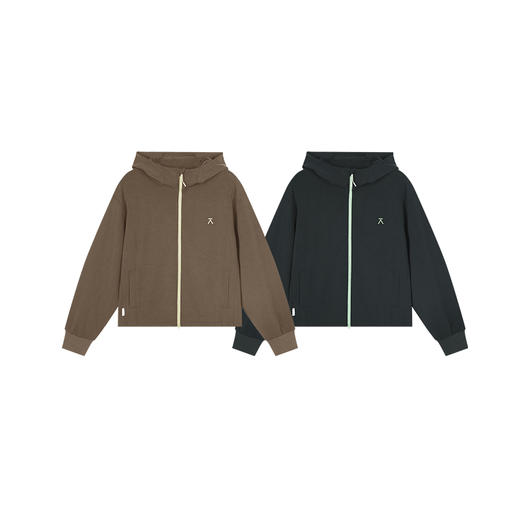 【春夏上新-福利特惠】ACMEITEM 爱棵米 开衫连帽卫衣外套落肩坑纹百搭宽松长袖运动 上衣 GAG2310928A 商品图4