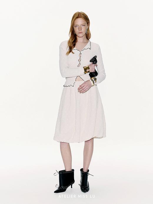 【呼吸泡芙】泡泡肌理撞色纽纽花边设计上衣 商品图3