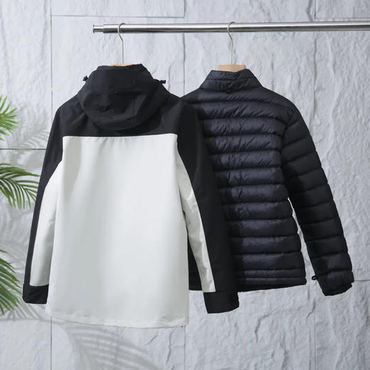 三合一!2025可拆羽绒内胆!户外机能防风防水加厚硬壳冲锋外套羽绒服情侣款！ 商品图2