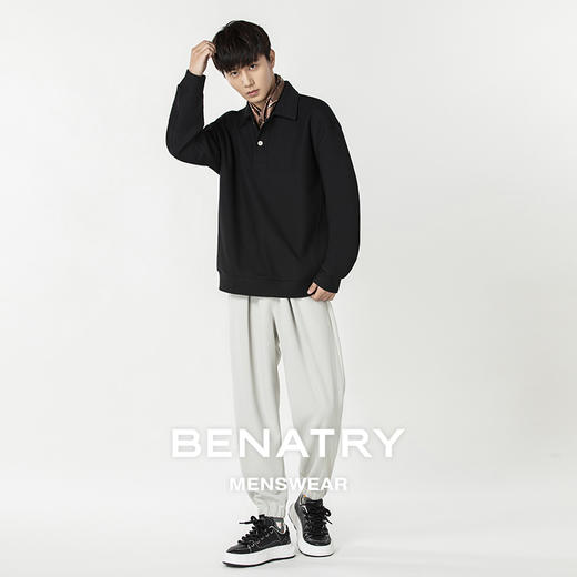 贝纳川时尚半开襟翻领男士休闲卫衣ECP324002 商品图4