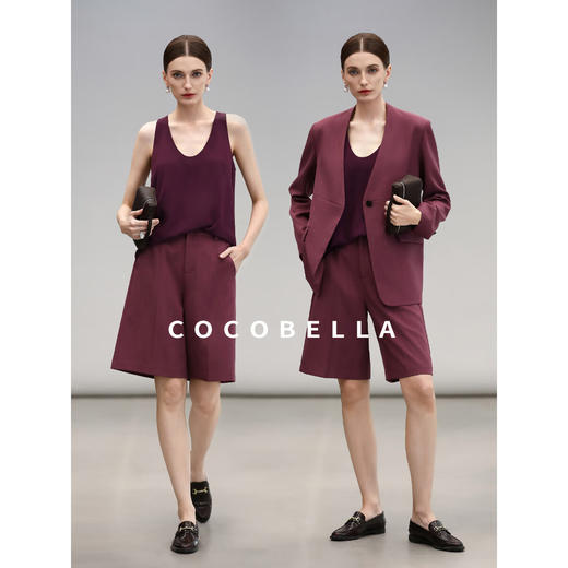 COCOBELLA简约质感直筒五分西裤女春夏百慕大休闲短裤SO3047 商品图2