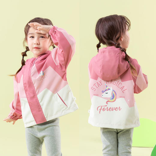 贝贝怡2025春季新款女童防风外套儿童运动户外休闲软壳衣工装风外套ZB1ES046 商品图2