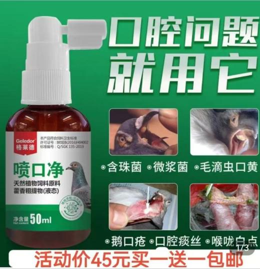 格来德【喷口净】买一送一，鸽药毛滴虫，口黄，鹅口疮喷口净口腔喷雾 商品图1