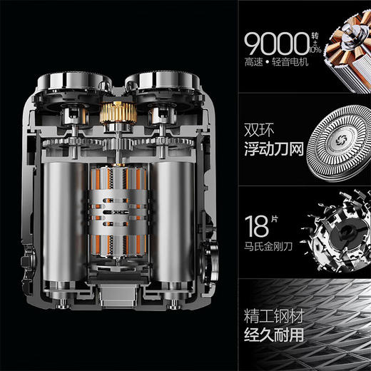 【悬浮刀网 急速剃须 干湿两剃】创维SKYWORTH 行者剃须刀9000转/min高速电机长续航 商品图1
