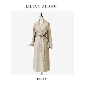 E-“定制”——静奢风 ——都市摩登——风尚之选——系带长款风衣 2407007