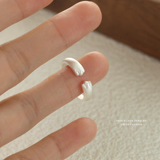 【萌萌猫爪】S925银可爱磨砂猫爪戒指【YXS-K2114】 商品图3