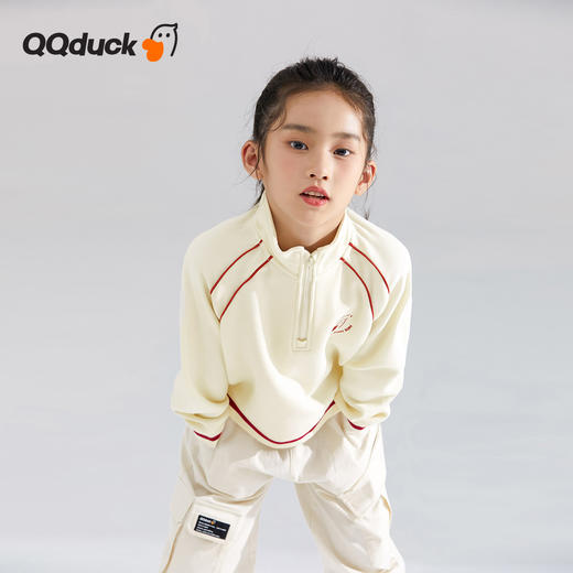 【清仓捡漏】【120-165】【可可鸭】女童春秋半拉链立领卫衣 商品图3