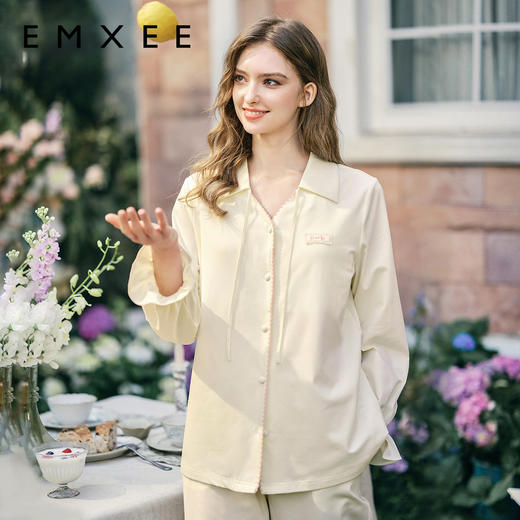 【家居服专场】嫚熙春夏丝柔纯棉女士睡衣胸垫款家居服套装2025新款 商品图3