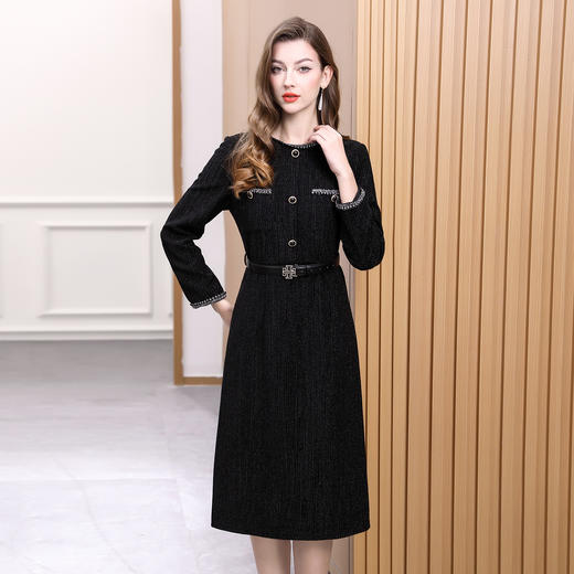 DNO-5AA1121-1春季新款黑色连衣裙小香风绝美气质名媛高端显瘦优雅日常穿 商品图2