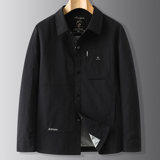 【DWP】大依优型大码加肥大码休闲翻领茄克外套男春季单排扣上衣肥佬宽松男士 商品图1