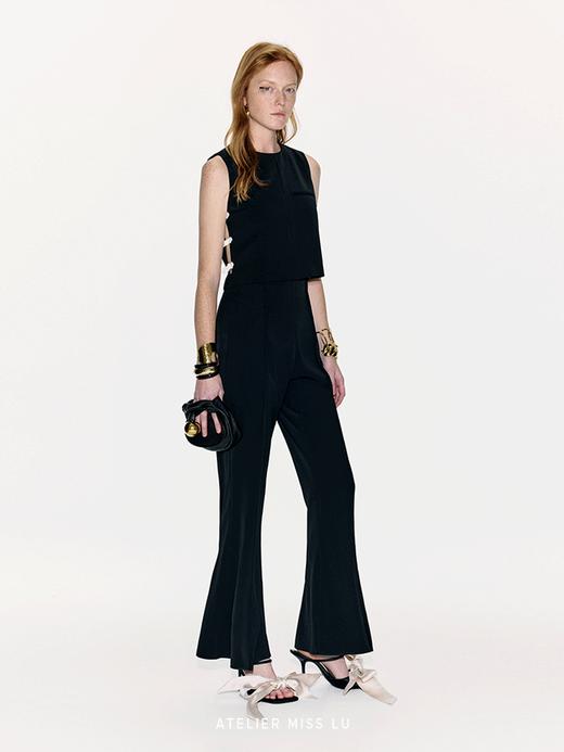 【独占】撞色兔耳蝴蝶结侧面镂空无袖上衣 商品图1