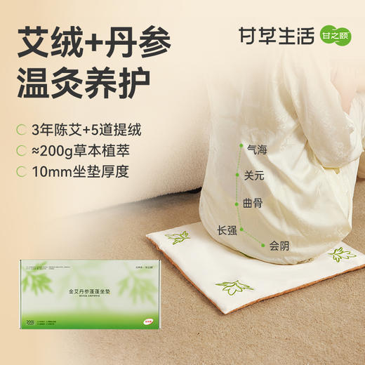 甘之颐 元养森 艾灸坐垫 艾草坐灸垫金丝艾绒红花屁股座垫热敷毯 商品图0