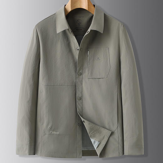 【DWP】大依优型大码加肥大码休闲翻领茄克外套男春季单排扣上衣肥佬宽松男士 商品图5