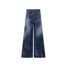 DSQUARED2 女士 Traveller  徽标标签简约休闲牛仔裤 深蓝色 S75LB1010 S30664 470