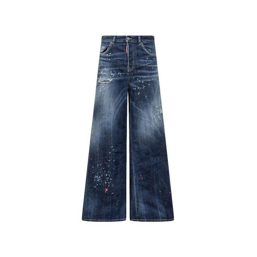 DSQUARED2 女士 Traveller  徽标标签简约休闲牛仔裤 深蓝色 S75LB1010 S30664 470 商品图0