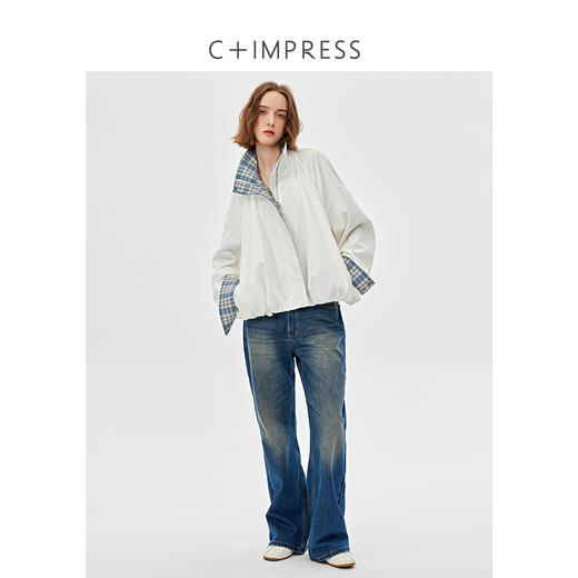 醋酸羊毛重工拼接格子设计感春季夹克外套2025春WT2501019 商品图4