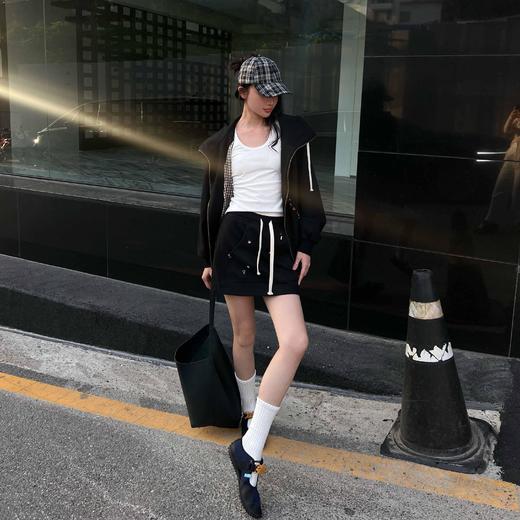 顺丰包邮洛诗琳99532高级感连帽镶钻夹克镶钻抽绳半裙两件套496 商品图1