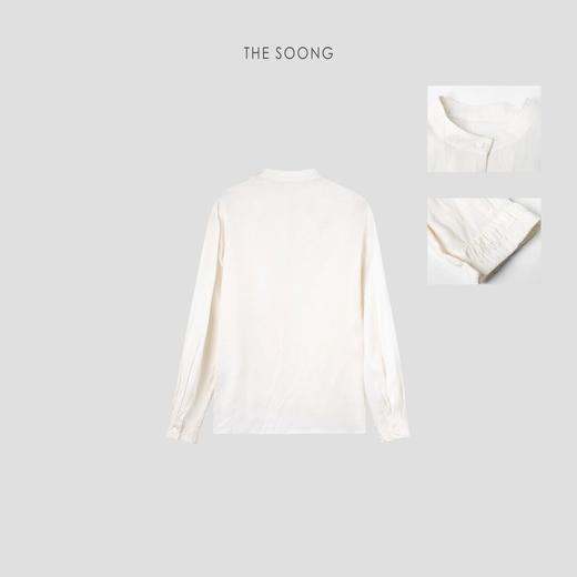 THESOONG"巴黎风情"天然亚麻吸湿妙感暗扣立领衬衫外套HZCS6165 商品图1