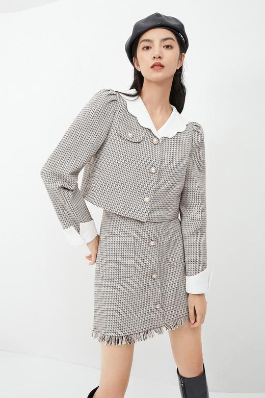 Eifini伊芙丽 白色花瓣领外套短裙套装 11576 商品图1